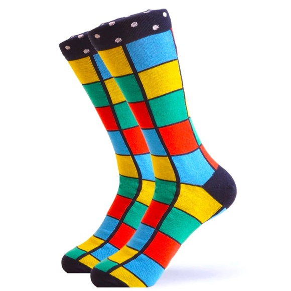 NWOT Men’s Socks, Multicolor Checkerboard, L - Picture 2 of 4